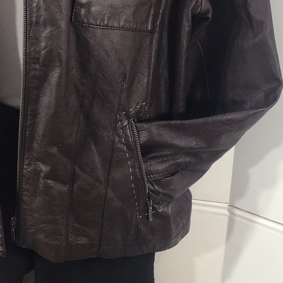 Chico’s butter soft leather zip front jacket XL - Picture 4 of 11